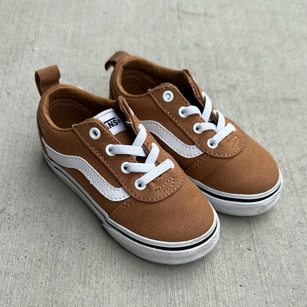 Vans Kids Tan Sneakers with White Accents